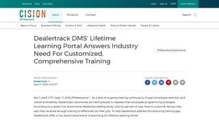 
                            7. Dealertrack DMS' Lifetime Learning Portal Answers ... - PR Newswire - Lifetime Training Portal