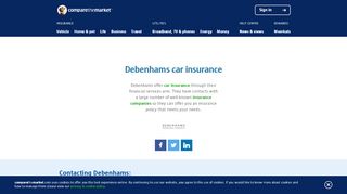 
                            8. Debenhams Car Insurance | Compare the Market - Debenhams Insurance Portal