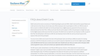
                            8. Debit Cards | TaxSaver Plan - Taxsaver Plan Fsa Portal