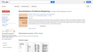 
Decentralization of Collective Bargaining: An Analysis of ...  

