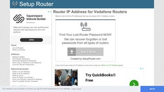 
                            5. Default router IP addresses for Vodafone routers. - SetupRouter - Vodafone Broadband Router Login