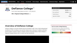 
                            5. Defiance College - Profile, Rankings and Data | US News Best ... - Ideal Defiance Portal