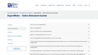 
                            1. DegreeWorks – Online Advisement System – The City University of ... - Cuny Portal Degree Works