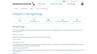 
                            8. Delayed or damaged bags − Travel information − American ... - Worldtracer Aero Login