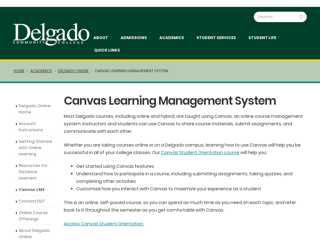 Delgado CC - Canvas Learning Management System