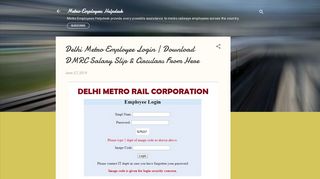 
                            4. Delhi Metro Employee Login | Download DMRC Salary Slip ... - Dmrc Payslip Login