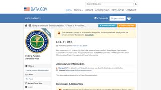 
                            6. DELPHI R12 - - Data.gov - Faa Delphi Portal
