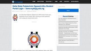 
                            4. Delta State Polytechnic Ogwashi-Uku Student Portal Login ... - Dspg Login