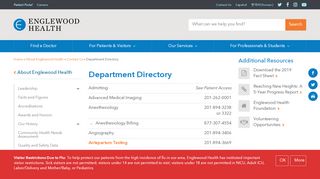 
                            5. Department Directory | Englewood Health - Englewood Hospital Employee Portal