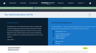 
                            11. Department Homepage | Tax Administration - Fairfax County - Fairfax County Portal