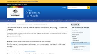 
                            4. Department of Health | Online Comments to the Pharmaceutical ... - Pbs Portal