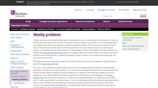 
                            2. Department of Physics : Weekly problems - Durham University - Physics Student Portal