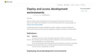 
                            8. Deploy and access development environments | Microsoft Docs - Lcs Login
