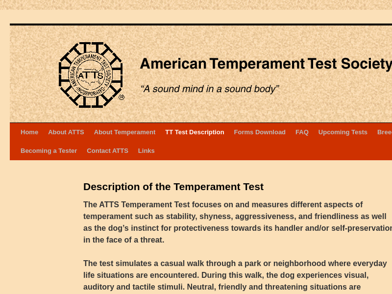 
                            7. Description of the Temperament Test | American Temperament ...