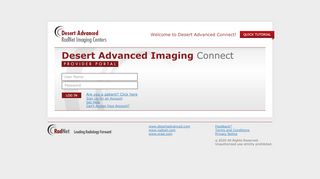 
                            4. Desert Advanced Connect - Login - My Radiology Portal - Desert Advanced Imaging Patient Portal