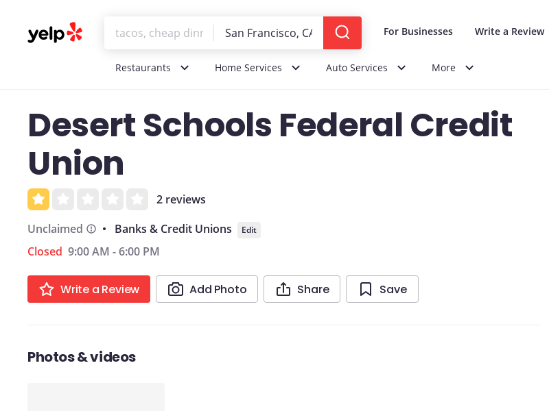 
                            7. DESERT SCHOOLS FEDERAL CREDIT UNION - Banks & Credit ...