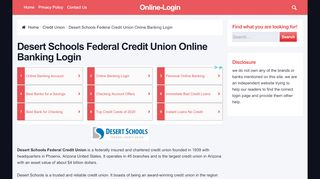 
                            8. Desert Schools Federal Credit Union Online Banking Login ... - Desert Schools Federal Credit Union Credit Card Portal