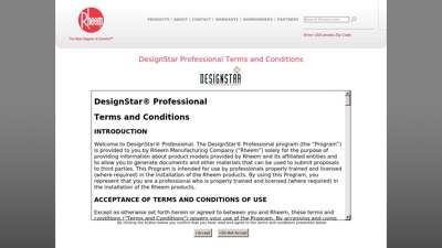 DesignStar Professional Terms and Conditions - Rheem