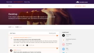 Desktop | SoundCloud Community - Soundcloud Portal Desktop View