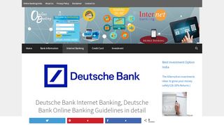 
                            6. Deutsche Bank Online Banking | DB Internet Banking ... - Online Deutsche Bank India Portal