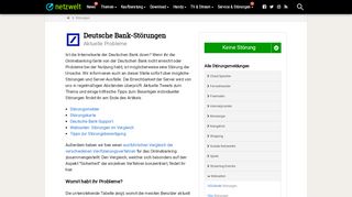 
                            3. Deutsche Bank Störung! Aktuelle Probleme und Ausfälle ... - Deutsche Bank Online Banking Portal Funktioniert Nicht