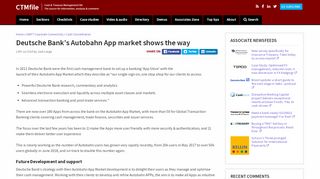 Deutsche Bank's Autobahn App market shows the way - CTMfile - Autobahn Db Login