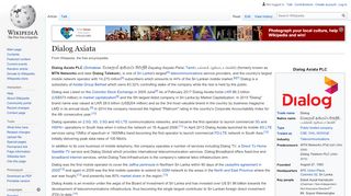 
                            3. Dialog Axiata - Wikipedia - Www Dialog Lk Portal My Account