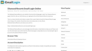 
                            2. Diamond Resorts Email Login Page URL 2020 | iEmailLogin - Diamond Resorts Employee Email Login