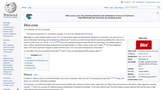 
                            2. Dice.com - Wikipedia - Dice Job Portal