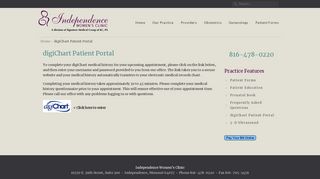 
                            4. digiChart Patient Portal - Independence Women's Clinic - Digichart Patient Portal