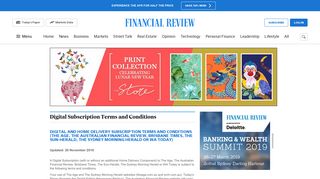 
                            6. Digital Subscription Terms | The Australian Financial Review ... - Smh Subscription Portal