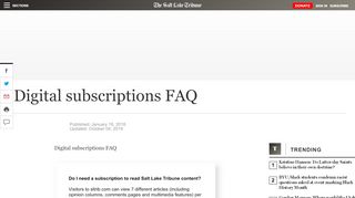 
                            3. Digital subscriptions FAQ - The Salt Lake Tribune - Salt Lake Tribune Portal