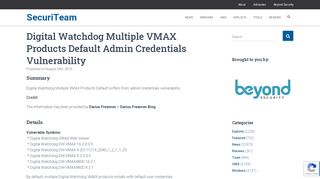 
                            1. Digital Watchdog Multiple VMAX Products Default Admin ... - Vmax Web Viewer Portal
