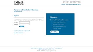 
Dillard's Sign On
