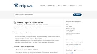 
                            12. Direct Deposit Information - Help Desk - Texarkana College - Www Rrfcu Com Portal