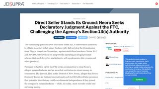 
                            5. Direct Seller Stands Its Ground: Neora Seeks Declaratory ... - Nerium Communications Center Portal Token