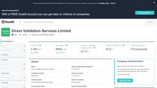 Direct Validation Services Limited in GB | Key Information ... - Direct Validation Services Portal
