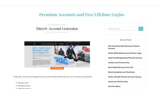 
                            2. Directv Account Generator – Premium Accounts and Free ... - Directv Login Generator