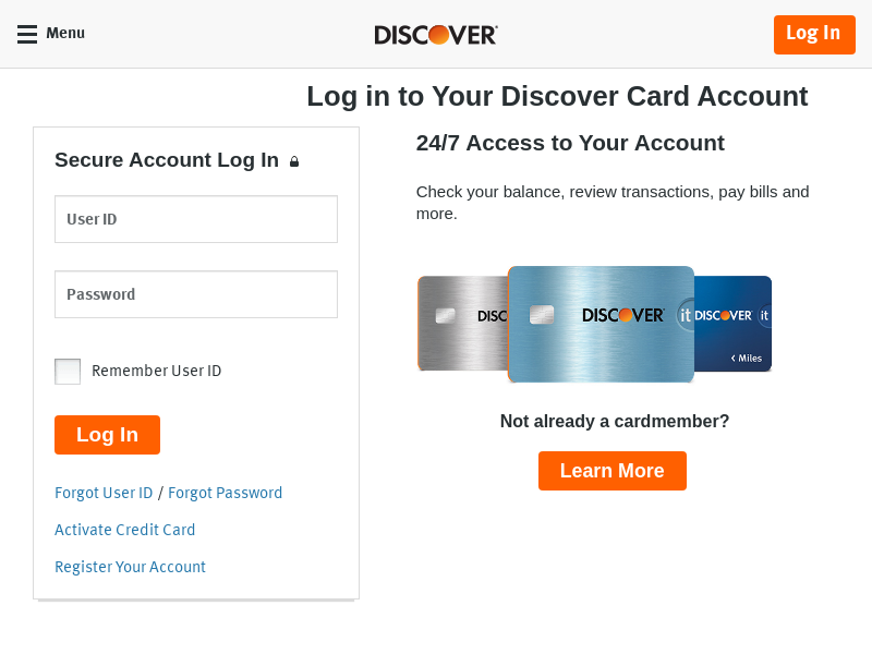
                            5. Discover Card