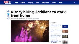 
                            7. Disney hiring Floridians to work from home | FOX 13 Tampa Bay - Https Jobs Disneycareers Com Portal