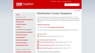 
                            3. Distribution Center Suppliers | CVS Caremark Suppliers - Cvs Vendor Portal