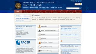 District of Utah | United States Bankruptcy Court - Xchange Utah Portal