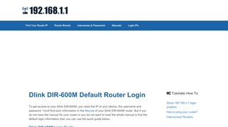 
                            8. Dlink DIR-600M - Default login IP, default username & password - D Link 600m Router Portal