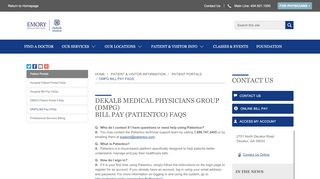 
                            7. DMPG Bill Pay FAQs - DeKalb Medical - Patientco Portal