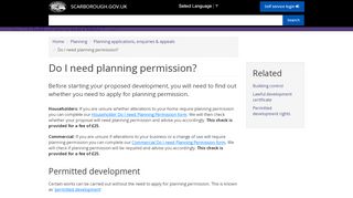 
                            3. Do I need planning permission? | SCARBOROUGH.GOV.UK - Scarborough Planning Portal