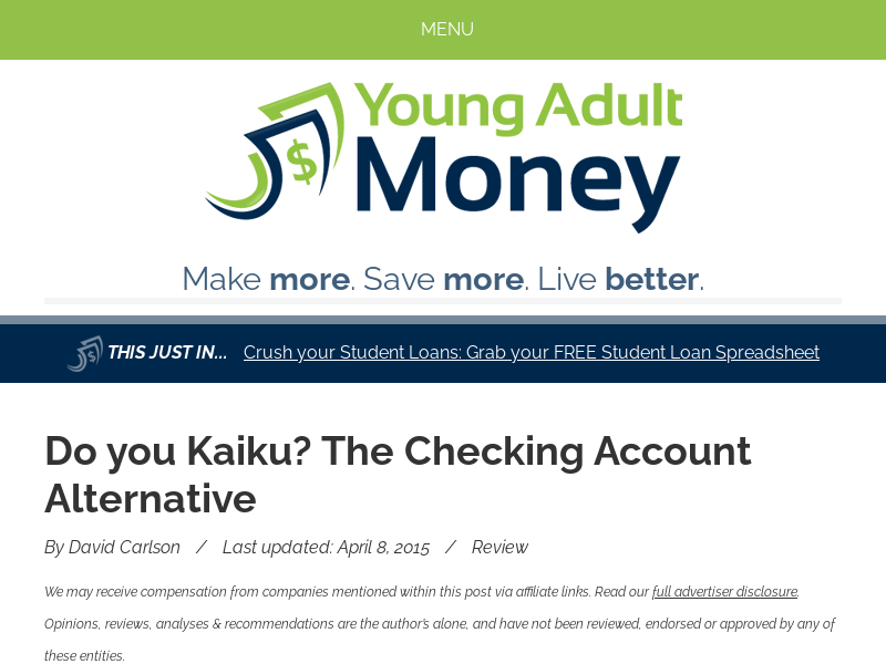 
                            10. Do you Kaiku? The Checking Account Alternative | Young ...