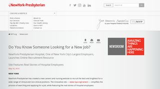 
Do You Know Someone Looking for a New Job? - NYP.org  
