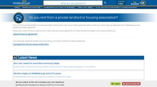 
                            8. Do you rent from a private landlord or housing association ... - Middlesbrough Landlord Portal