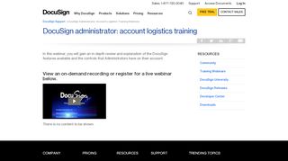 
                            5. DocuSign Administrator: Account Logistics Training | DocuSign - Docusign Admin Portal