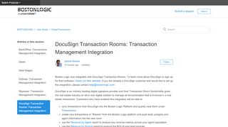 
                            7. DocuSign Transaction Rooms: Transaction Management ... - Docusign Transaction Room Portal Page